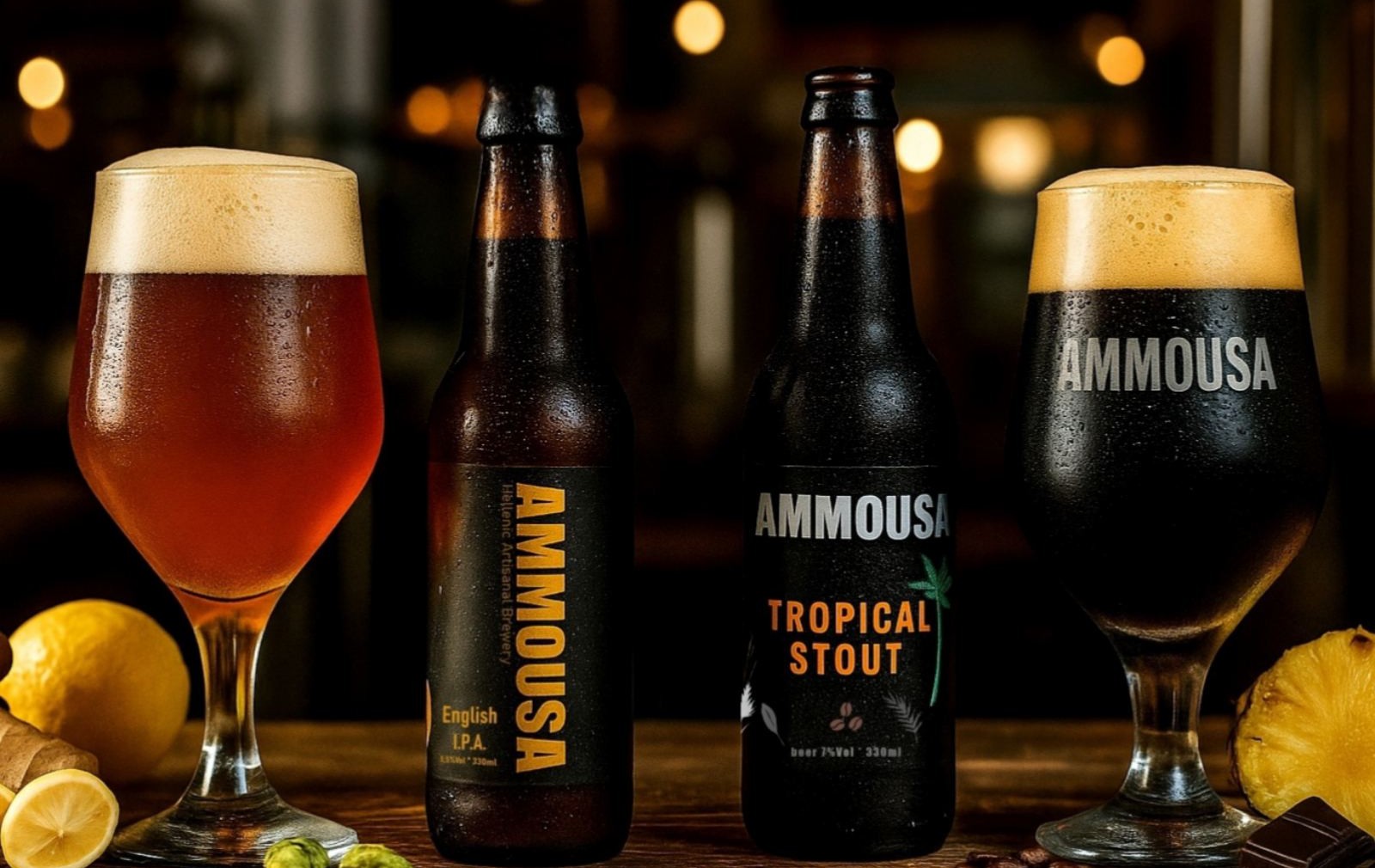 English IPA au gingembre & Stout Tropical à la vanille & au café